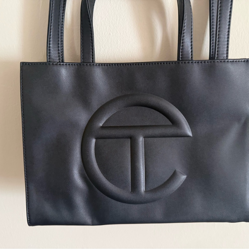 Telfar Black Embossed Logo Tote